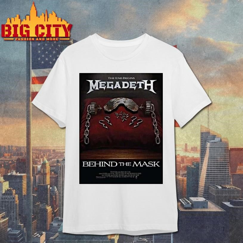 Megadeth The Ends Begins Behind Mask - Adult & Kids T-Shirts, Sweatshirts & Hoodies apparel design preview 1