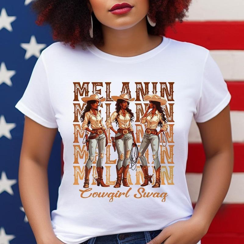 Melanin Cowgirl Swag African American History Afro - Adult & Kids T-Shirts, Sweatshirts & Hoodies apparel design preview 1