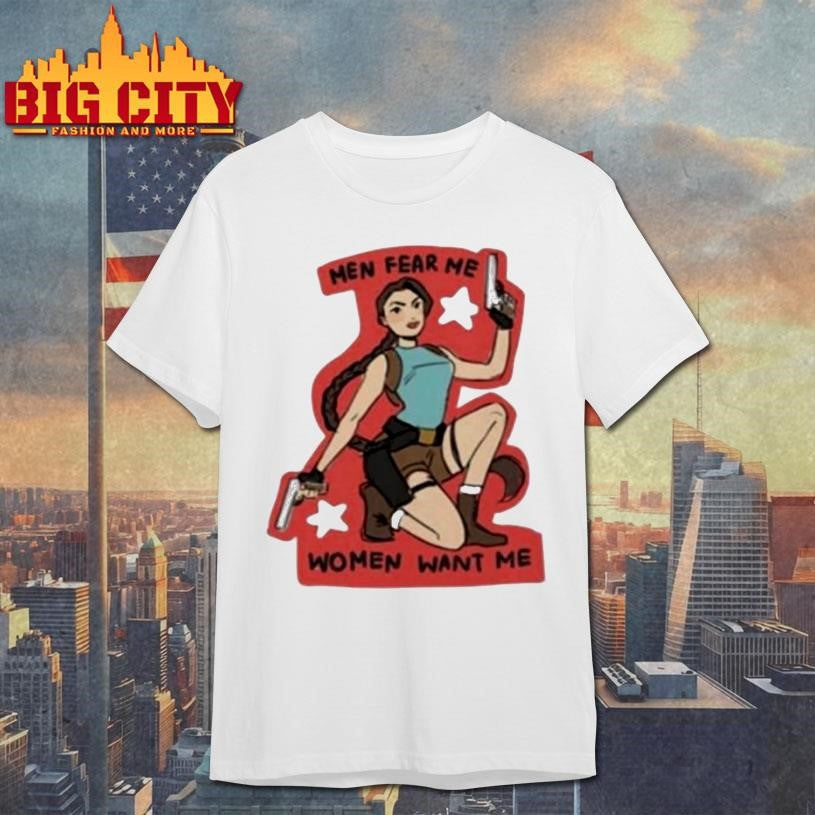 Men Fear Me Women Want Woman Holding A Gun - Adult & Kids T-Shirts, Sweatshirts & Hoodies apparel design preview 1