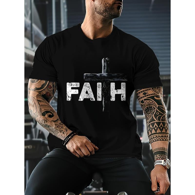 'FAITH' Cross Print Casual Short Sleeve Crew Neck As - Adult & Kids T-Shirts, Sweatshirts & Hoodies apparel design preview 1