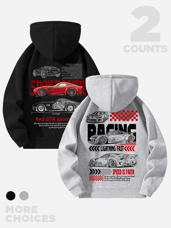 Car Letter Print Half Zip Casual Regular Fit Drop - Adult & Kids T-Shirts, Sweatshirts & Hoodies apparel design preview 1