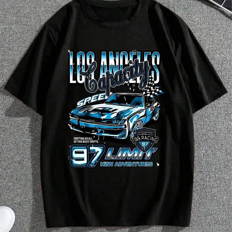 Cartoon Car Print Round Neck Streetwear Summer Top - Adult & Kids T-Shirts, Sweatshirts & Hoodies apparel design preview 1
