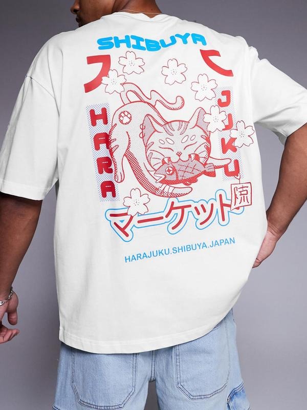 Cat Japanese Print Round Neck Regular Fit Casual - Adult & Kids T-Shirts, Sweatshirts & Hoodies apparel design preview 1