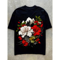 Crew Neck Short Sleeve White Red Blooming Flowers - Adult & Kids T-Shirts, Sweatshirts & Hoodies apparel design preview 1