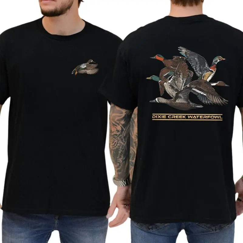Dixie Creek Waterfowl Outdoors 2 Sided Mallard - Adult & Kids T-Shirts, Sweatshirts & Hoodies apparel design preview 1