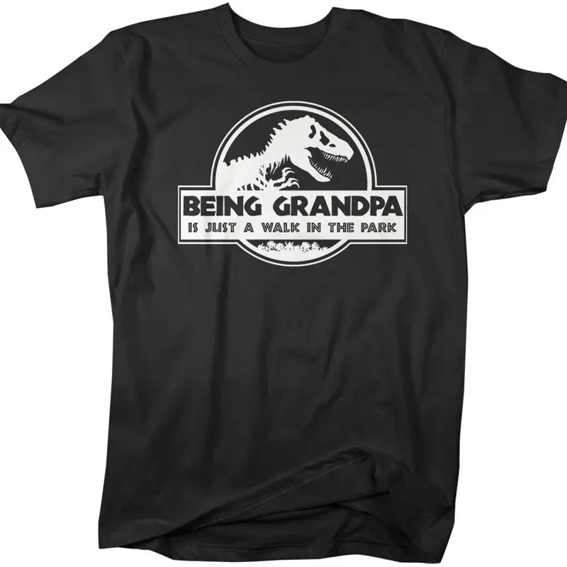 Funny Grandpa Being Is Walk Park Dinosaur T Rex - Adult & Kids T-Shirts, Sweatshirts & Hoodies apparel design preview 1