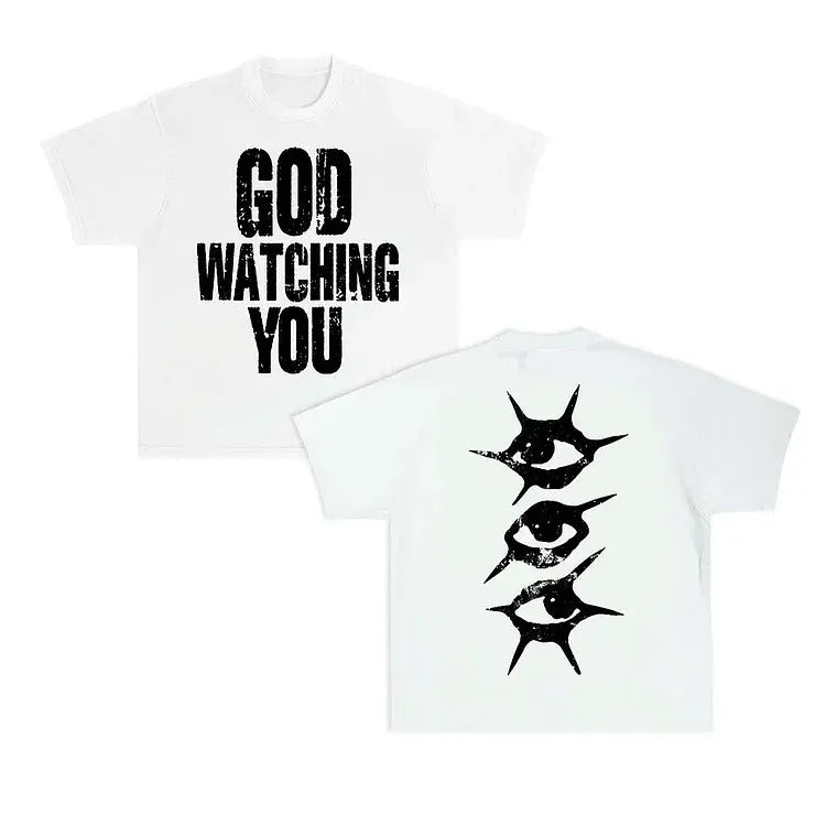 God Watching You Short Sleeve Cotton S 4XL Multiple - Adult & Kids T-Shirts, Sweatshirts & Hoodies apparel design preview 1