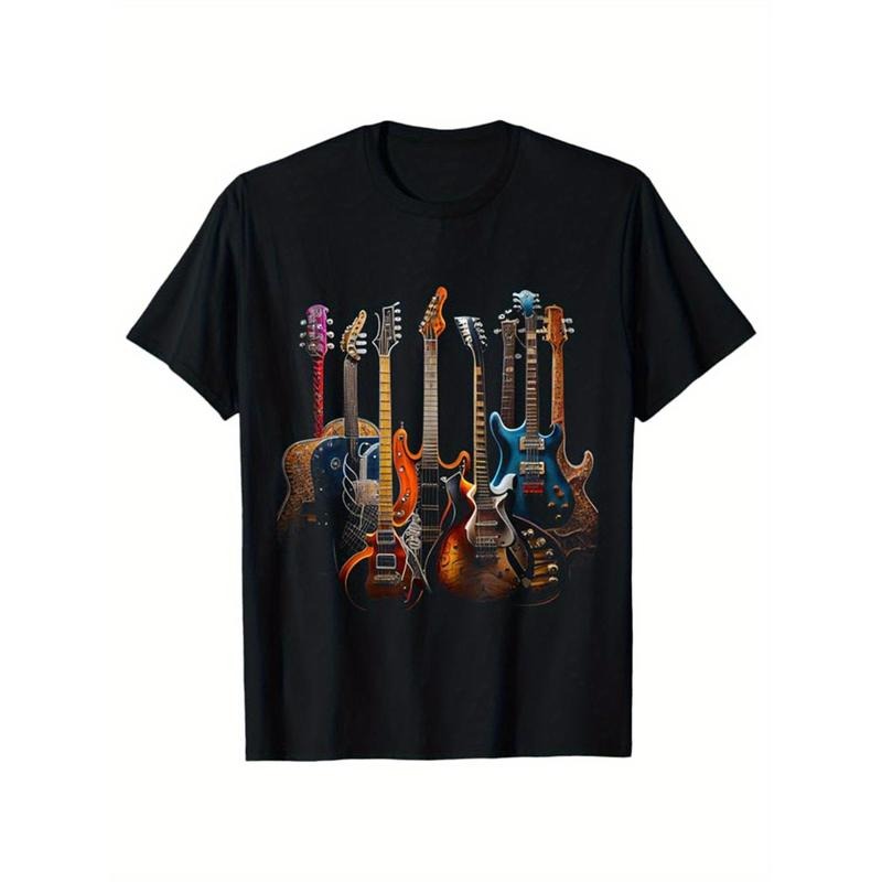 Guitar Short Sleeve Crew Neck Cotton Outdoor Casual - Adult & Kids T-Shirts, Sweatshirts & Hoodies apparel design preview 1