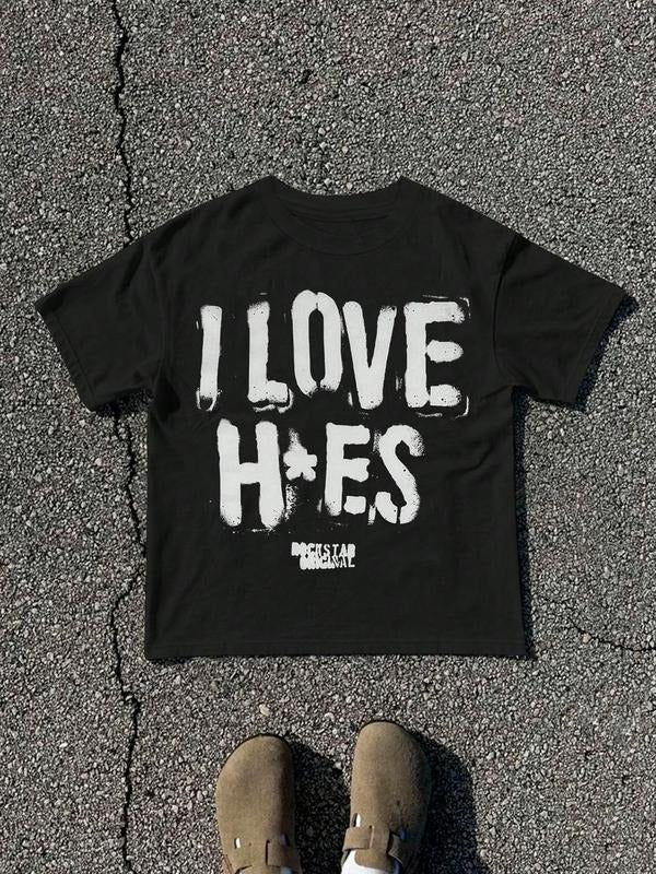 Letter Print Round Neck Regular Fit Casual Short - Adult & Kids T-Shirts, Sweatshirts & Hoodies apparel design preview 1