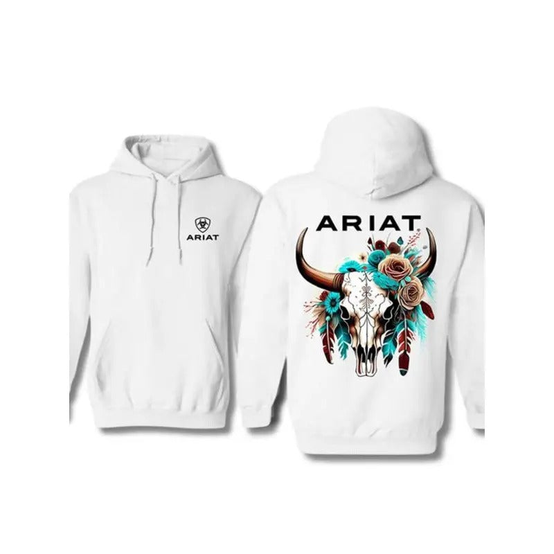 Regular Fit Bull Head Floral Print Casual Hooded Fall - Adult & Kids T-Shirts, Sweatshirts & Hoodies apparel design preview 1