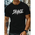 Round Neck Short Sleeve Simple SAVAGE Word Print Art - Adult & Kids T-Shirts, Sweatshirts & Hoodies apparel design preview 1