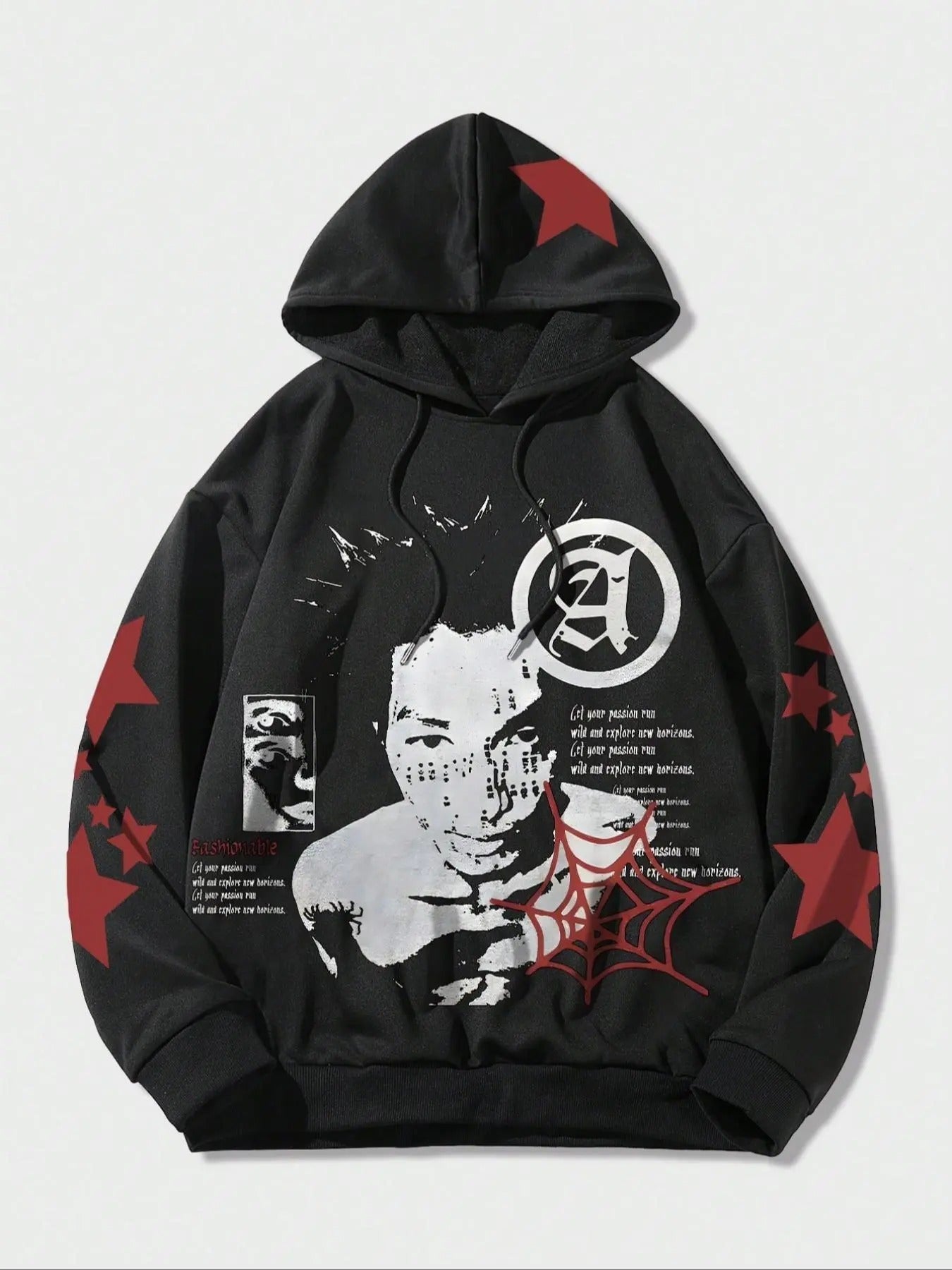 Star Print Drawstring Regular Fit Casual Hooded Fall - Adult & Kids T-Shirts, Sweatshirts & Hoodies apparel design preview 1