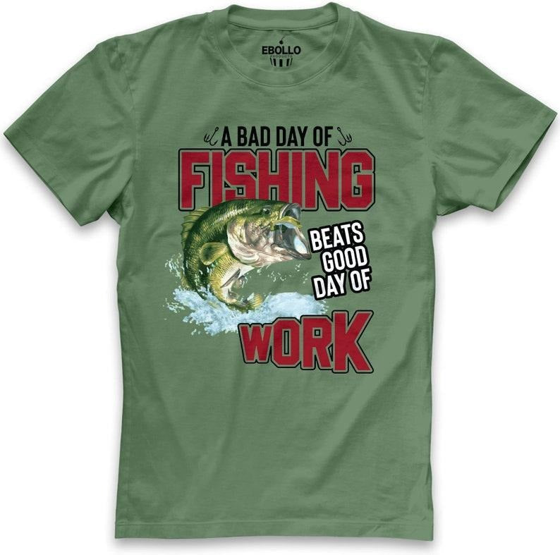 Fishing Day Beats Good Work Funny Fisherman Dad - Adult & Kids T-Shirts, Sweatshirts & Hoodies apparel design preview 1