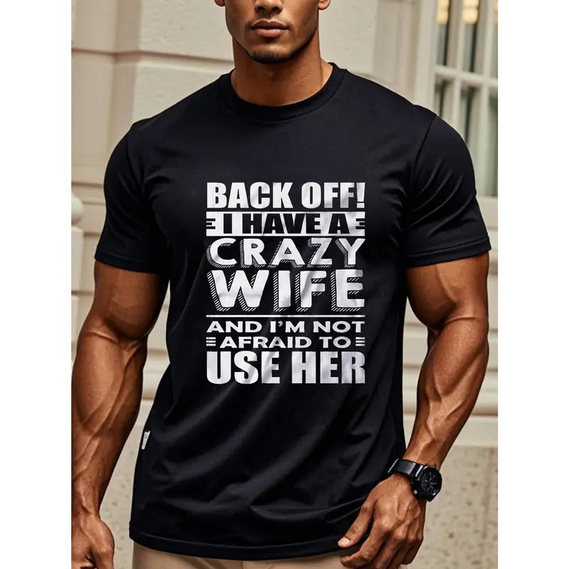 Funny I Have Crazy Wife Husband Crew Neck Graphicng - Adult & Kids T-Shirts, Sweatshirts & Hoodies apparel design preview 1