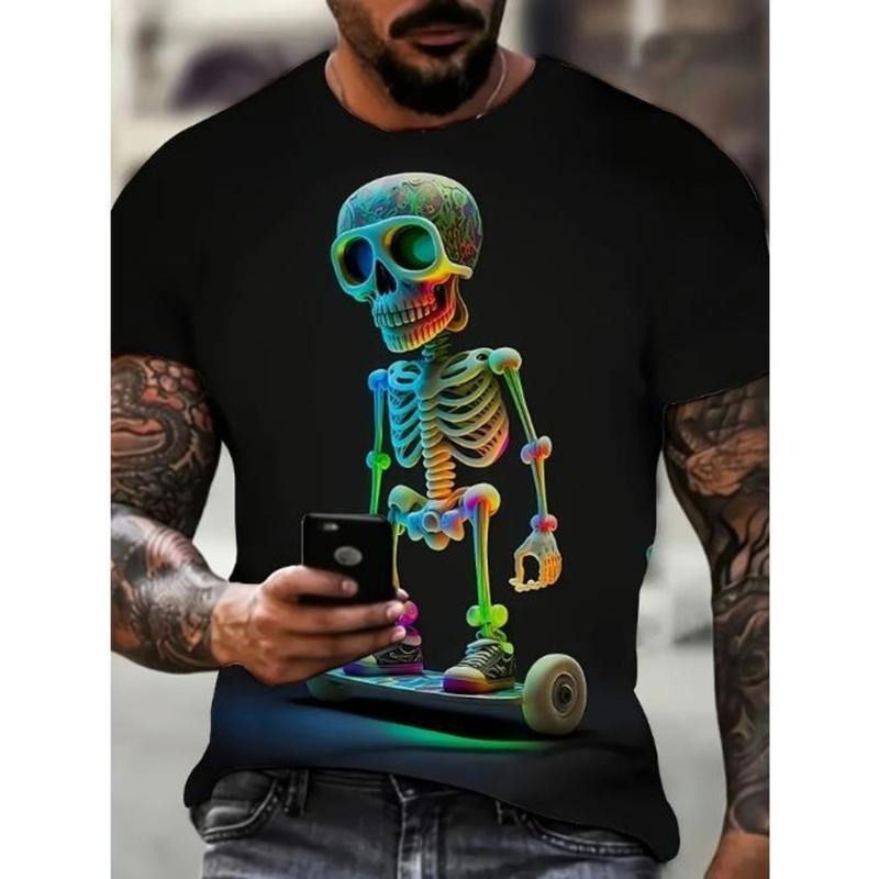 Skeleton Print Crew Neck Soft Slight Stretch - Adult & Kids T-Shirts, Sweatshirts & Hoodies apparel design preview 1