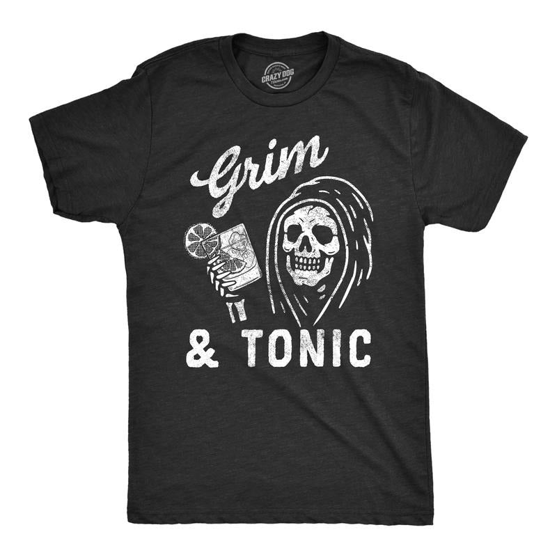 Grim Tonic Funny Spooky Halloween Reaper Mixed Drink - Adult & Kids T-Shirts, Sweatshirts & Hoodies apparel design preview 1