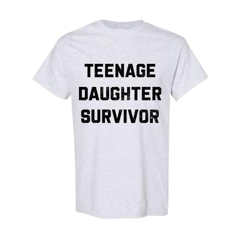 Teenage Daughter Survivor Funny Dad Full Color Size - Adult & Kids T-Shirts, Sweatshirts & Hoodies apparel design preview 1
