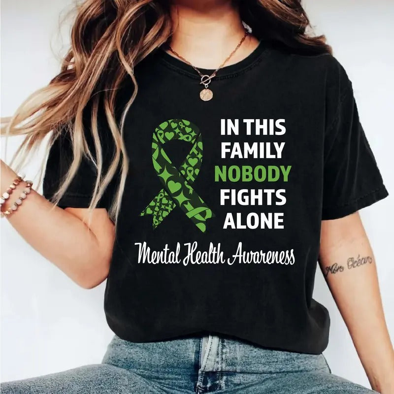Mental Health Awareness This Family No Body Fights - Adult & Kids T-Shirts, Sweatshirts & Hoodies apparel design preview 1