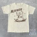 Meowdy Cute Kitten Cat Country Western Vintage Retro - Adult & Kids T-Shirts, Sweatshirts & Hoodies apparel design preview 1