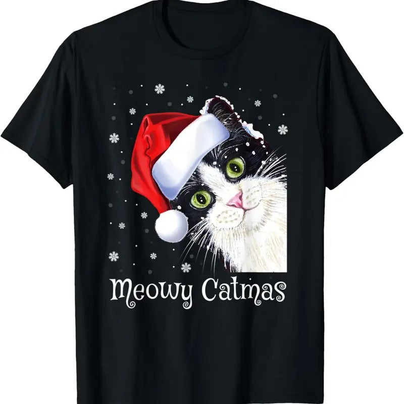 Meowy Catmas Happy New Year Cat Lover Ugly - Adult & Kids T-Shirts, Sweatshirts & Hoodies apparel design preview 1