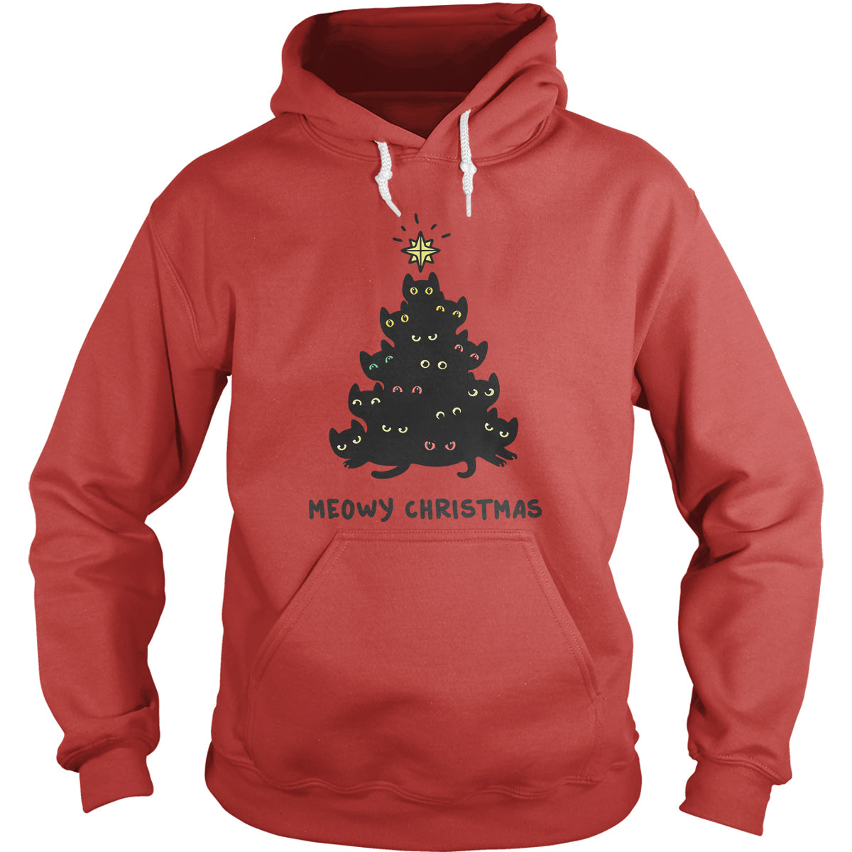 Meowy Christmas Tree - Adult & Kids T-Shirts, Sweatshirts & Hoodies apparel design preview 1