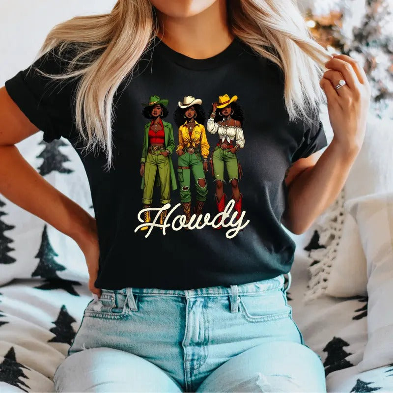 Black Cowgirl Western Rodeo Melanin Juneteenth - Adult & Kids T-Shirts, Sweatshirts & Hoodies apparel design preview 1