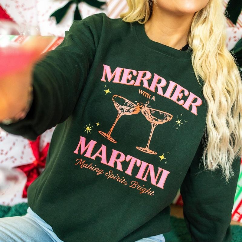 Merrier Martini Cocktail Party - Adult & Kids T-Shirts, Sweatshirts & Hoodies apparel design preview 1
