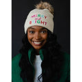 Merry Bright Beige Beanie - Adult & Kids T-Shirts, Sweatshirts & Hoodies apparel design preview 1