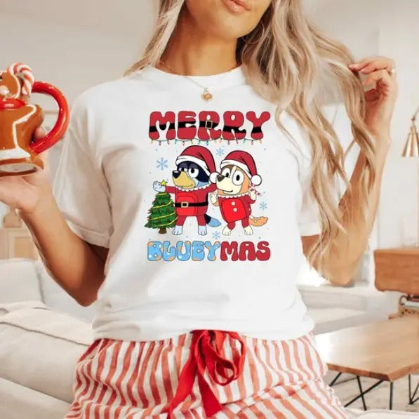 Merry Blueymas Family - Adult & Kids T-Shirts, Sweatshirts & Hoodies apparel design preview 1
