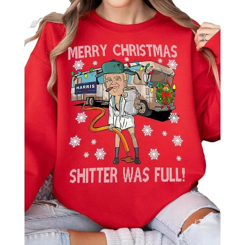 Merry Trump Shitter Was Full Sweashirt Vintage Casual - Adult & Kids T-Shirts, Sweatshirts & Hoodies apparel design preview 1
