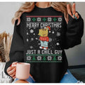 Merry Just Chill Guy Meme Ugly - Adult & Kids T-Shirts, Sweatshirts & Hoodies apparel design preview 1