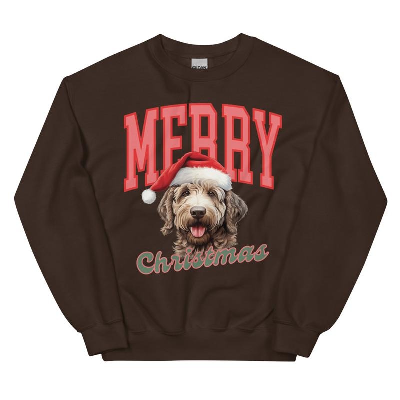 Merry Labradoodle Dog Festive Custom - Adult & Kids T-Shirts, Sweatshirts & Hoodies apparel design preview 1