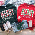 Merry Plaid Family Xmas Woman Cute Winter - Adult & Kids T-Shirts, Sweatshirts & Hoodies apparel design preview 1