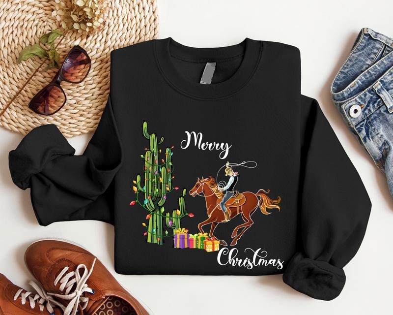 Merry Western Party Country Xmas Cowboy Family Winter - Adult & Kids T-Shirts, Sweatshirts & Hoodies apparel design preview 1