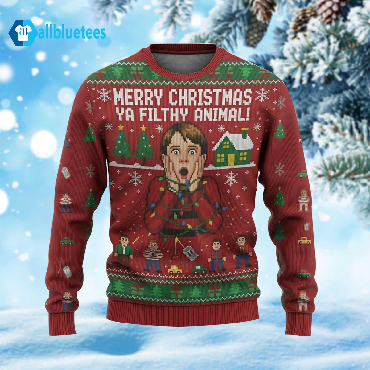Merry Christmas Ya Filthy Animal Ugly Christmas Sweater - Holiday Gift product image