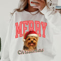 Merry Yorkie Dog Festive Custom - Adult & Kids T-Shirts, Sweatshirts & Hoodies apparel design preview 1