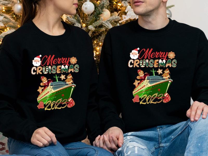 Merry Cruisemas 2023 Cruise Vacation Matching Family - Adult & Kids T-Shirts, Sweatshirts & Hoodies apparel design preview 1