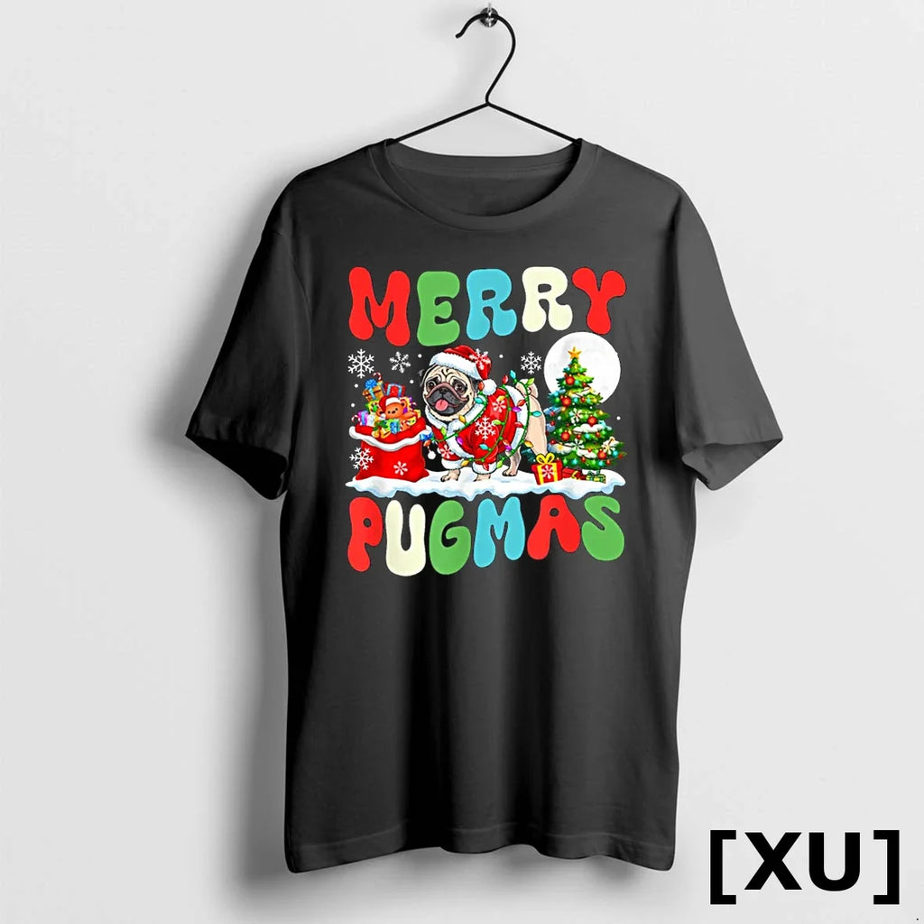 Merry Pugmas Christmas Santa Pug Colorful Costume - Adult & Kids T-Shirts, Sweatshirts & Hoodies apparel design preview 1