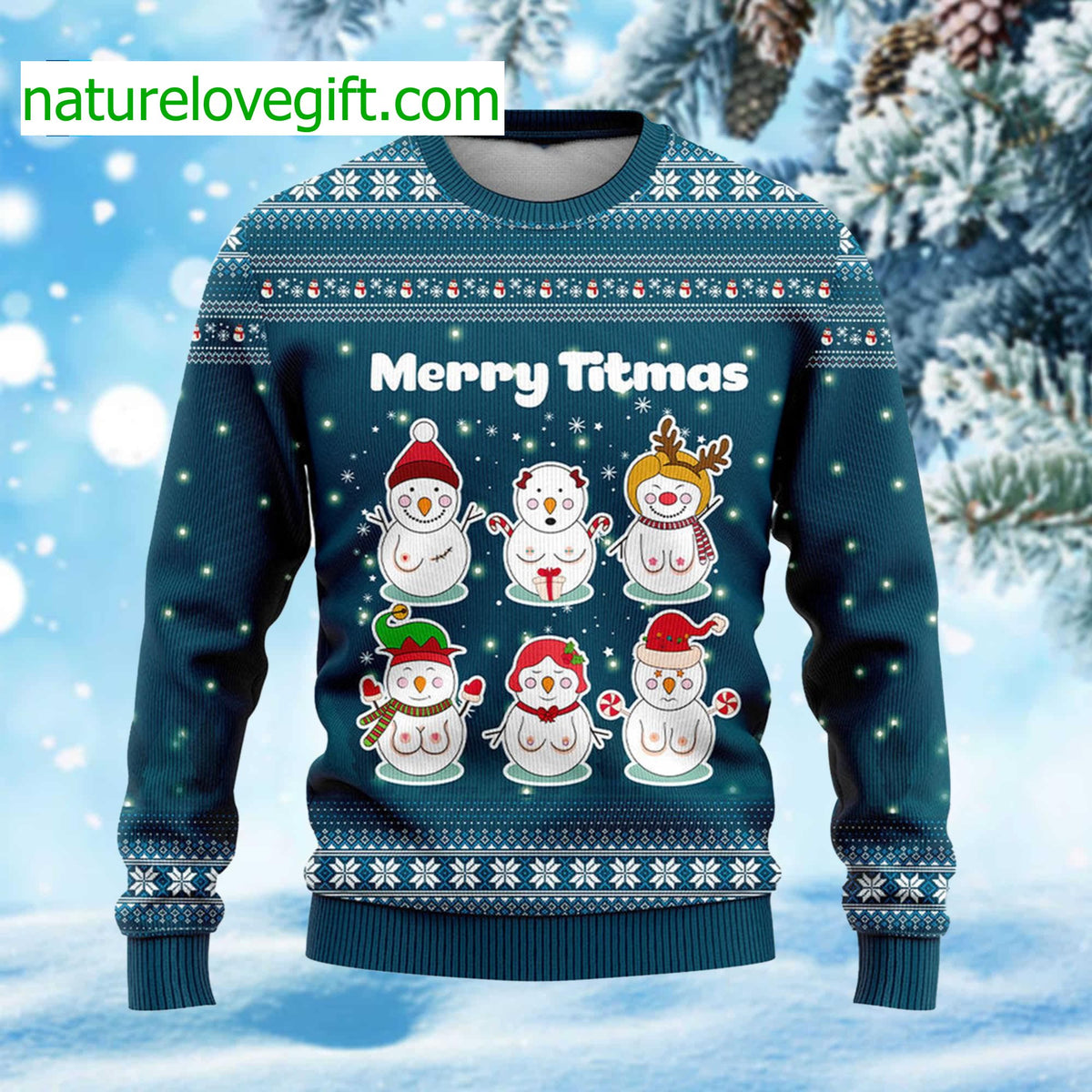Merry Titmas Snowman Ugly Christmas Sweater - Holiday Gift product image