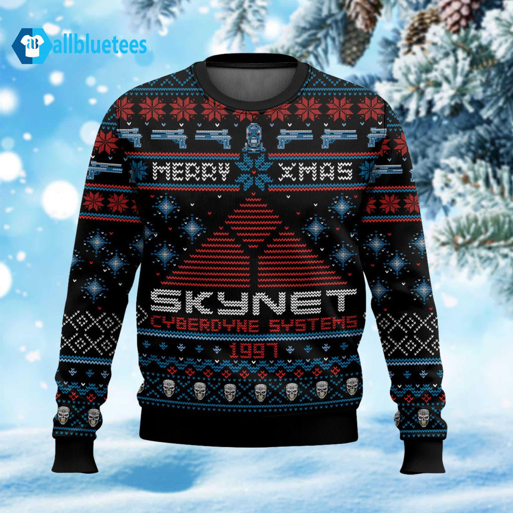 Merry Xmas Skynet Ugly Christmas Sweater - Holiday Gift product image