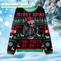 Merry Xmas You Piece Of Shit Ugly Christmas Sweater - Holiday Gift product image