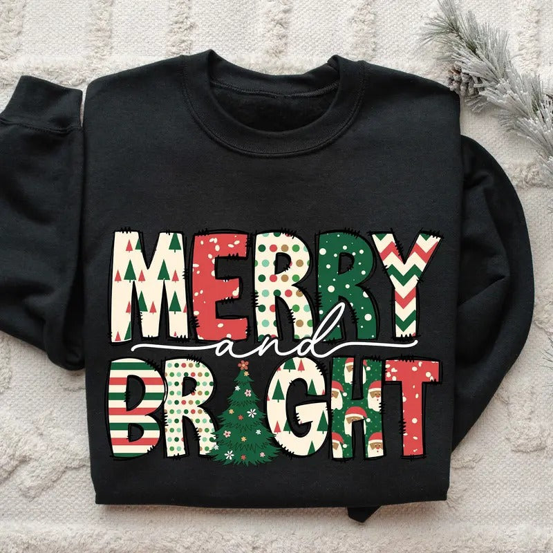 Merry Bright Family Sweatshirtstyle{N002}3 - Adult & Kids T-Shirts, Sweatshirts & Hoodies apparel design preview 1