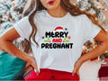 Merry Pregnant Pregnancy Announcement Maternity Funny - Adult & Kids T-Shirts, Sweatshirts & Hoodies apparel design preview 1