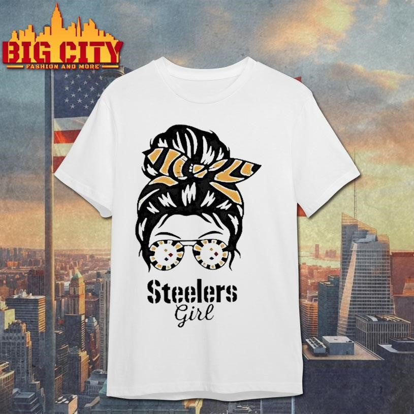 Messy Bun Steelers Girl - Adult & Kids T-Shirts, Sweatshirts & Hoodies apparel design preview 1