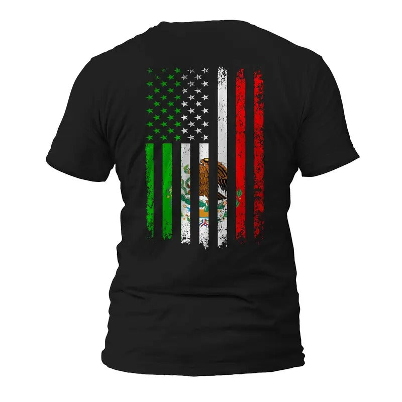 Mexican American Flag Roots Short Sleeve Casual - Adult & Kids T-Shirts, Sweatshirts & Hoodies apparel design preview 1