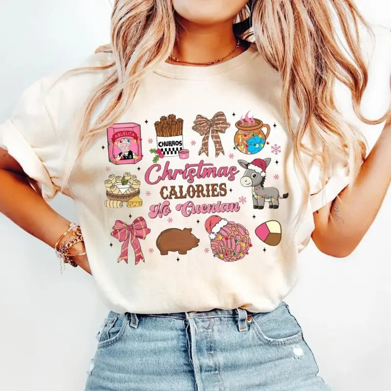 Mexican Coquette Tis Season Pan Dulce Tree Pink Feliz - Adult & Kids T-Shirts, Sweatshirts & Hoodies apparel design preview 1