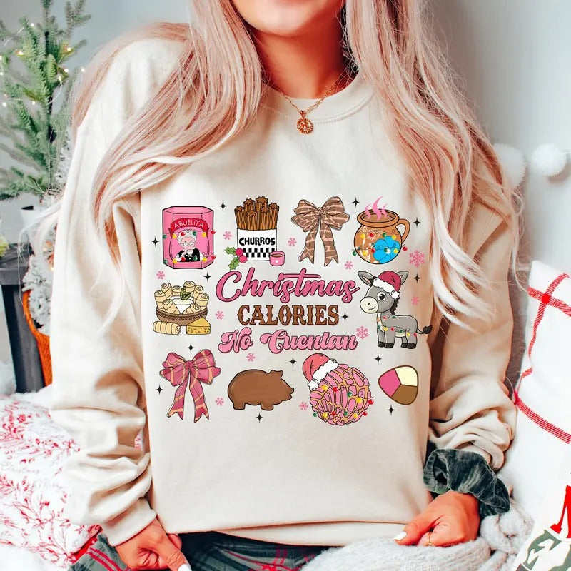 Mexican Coquette Tis Season Pan Dulce Tree - Adult & Kids T-Shirts, Sweatshirts & Hoodies apparel design preview 1