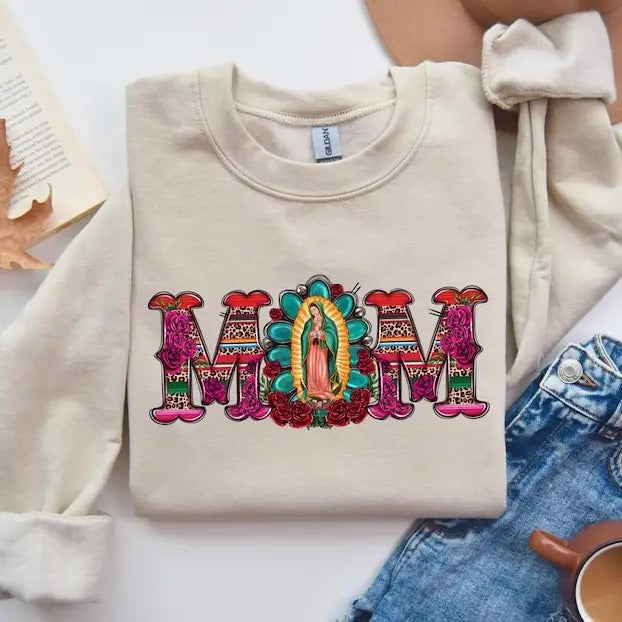 Mexican Mom Virgen De Guadalupe Heritage Latin - Adult & Kids T-Shirts, Sweatshirts & Hoodies apparel design preview 1