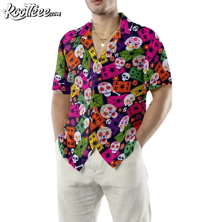 Mexican Skull Pattern Hawaiian - Adult & Kids T-Shirts, Sweatshirts & Hoodies apparel design preview 1