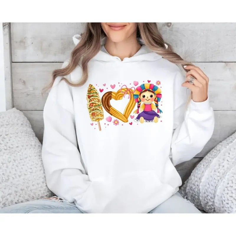 Mexican Valentine I Love U Latina Mexico Pan Dulce - Adult & Kids T-Shirts, Sweatshirts & Hoodies apparel design preview 1